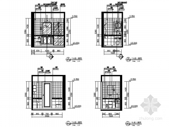 [大连]欧式小资生活迷你公寓CAD施工图（含效果图）-欧式小资生活迷你公寓CAD施工图立面图
