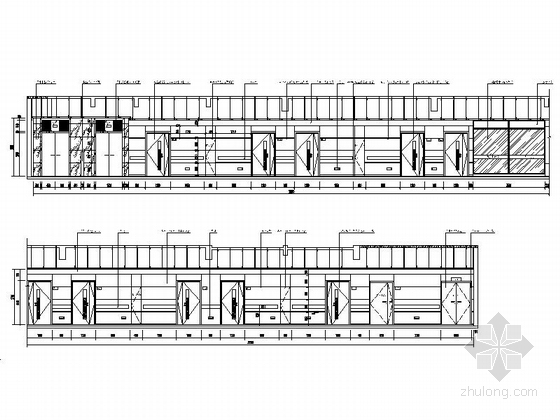 [重庆]现代三级甲等综合性医院住院部设计施工图（含水电图）过道立面图