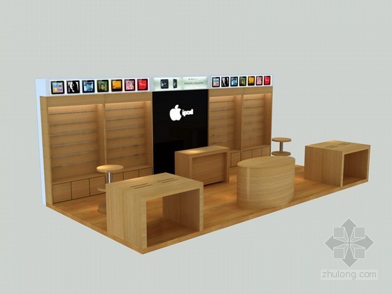 资料柜3d模型下载资料下载-中岛柜3D模型下载