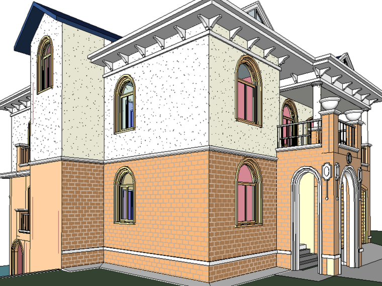 2BIM模型-revit模型-两层小别墅模型