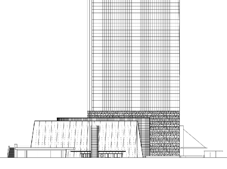 高层办公综合体案例资料下载-492米知名超高层写字楼办公综合体建筑方案设计CAD施工图纸
