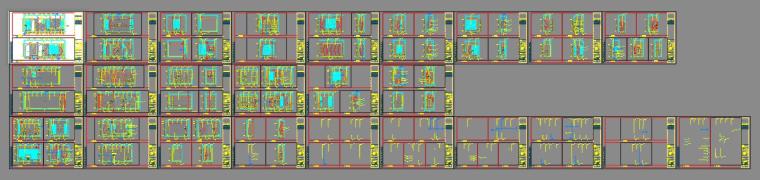 重庆知名地产悦湾350平复式样板房室内设计CAD施工图+设计方案+效果图-立面图总缩略图