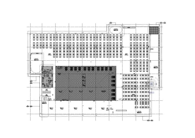 [河南]北方某高校食堂建筑施工图（CAD）-三层平面图