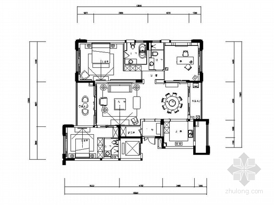 85平三室装修效果图资料下载-[无锡]简明线条朴素欧式风格三室二厅CAD施工图（含效果图、方案、报价表）