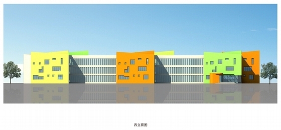 [上海]现代风格住宅小区配套16班幼儿园设计方案文本（2015年图纸）-现代风格住宅小区配套16班幼儿园立面图