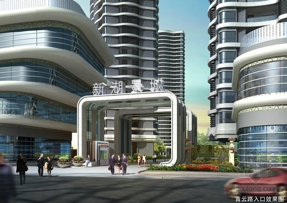 [上海]33层现代风格住宅楼施工图（含效果图）-33层现代风格住宅效果图