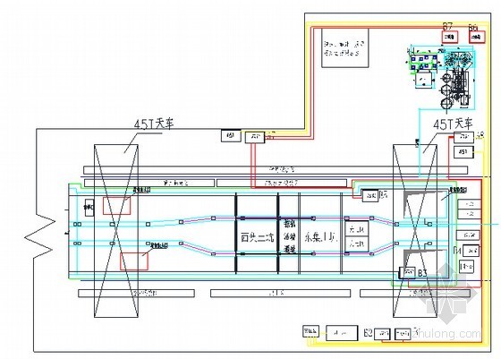 [北京]地铁工程直径6.14m加泥式土压平衡盾构机盾构施工方案91页-盾构始发井施工现场平面布置图 