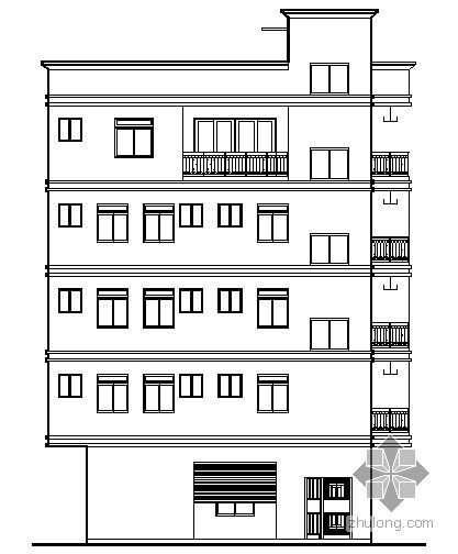 商办楼建筑资料下载-某五层底商办公楼建筑方案图