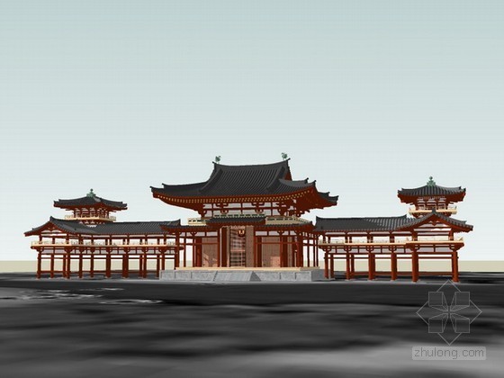 古建寺庙su资料下载-日式古建sketchup模型下载