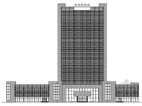 两层宾馆效果图资料下载-[四川]某二十三层大酒店建筑方案图（含效果图）
