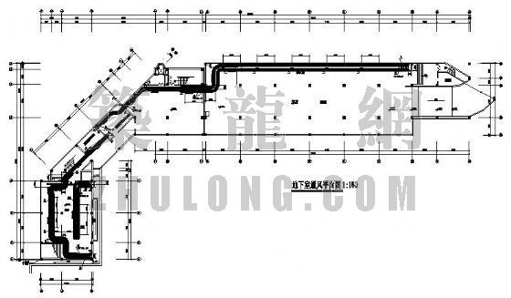 地下室标线标识设计图资料下载-某地下室通风平面设计图