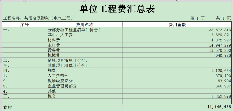 影院电气工程预算书-3