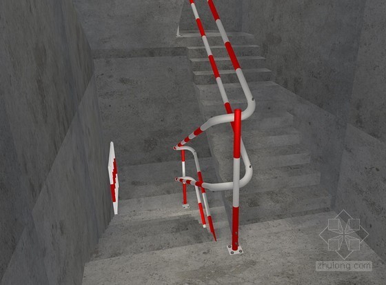 楼梯防护栏杆示意图资料下载-房建工程施工现场安全防护设施标准汇报(附图)