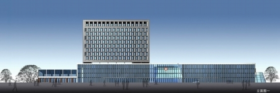 [浙江]13层现代风格医院规划及单体设计方案文本(含CAD)-医院规划立面图