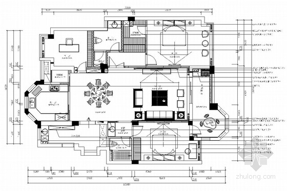 高层现代二居室内装修图资料下载-[浙江]高层住宅高档现代风格两居室装修图