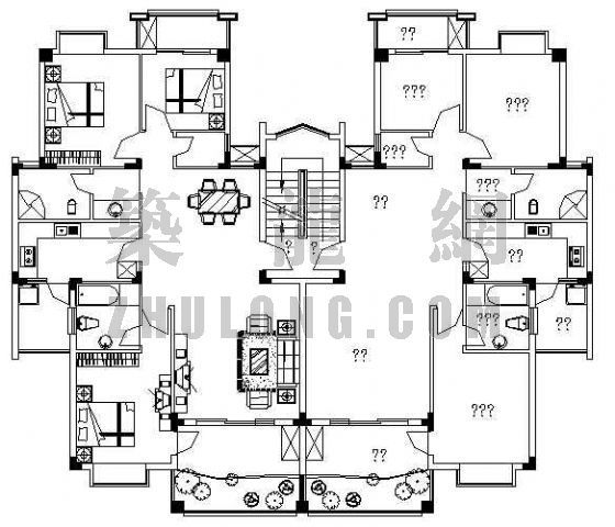 某小型住宅楼平面设计方案(B1型) 