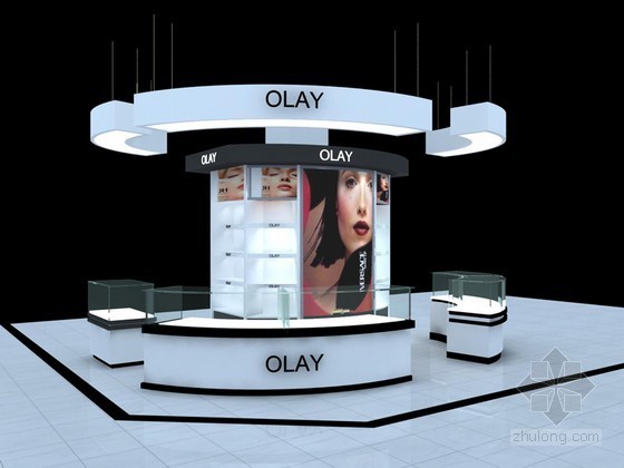 化妆品柜台3d模型下载资料下载-化妆品中岛3D模型下载