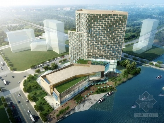 上海高层大型商务酒店资料下载-[上海]某五星级商务酒店建筑方案文本