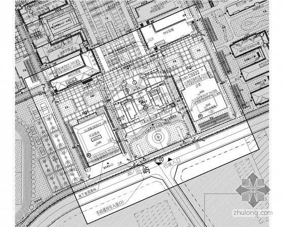 [浙江]医科大学校园工程电气施工图（图书馆、会堂、风雨操场、地下室）-图书馆、会堂、风雨操场片区电气总平面图