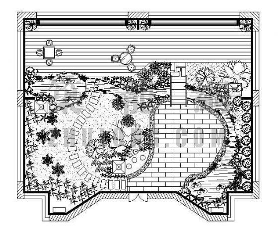 屋顶花园景观设计立面图资料下载-某大楼屋顶花园景观设计