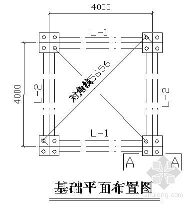 通信铁塔cad资料下载-通信铁塔楼顶过梁基础结构图