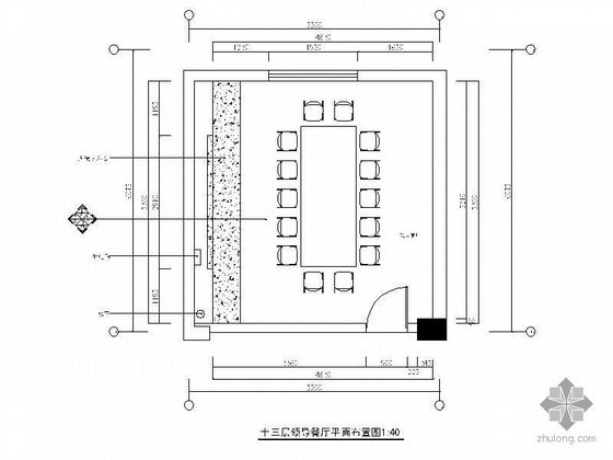 装修餐厅CAD图资料下载-某领导餐厅装修图