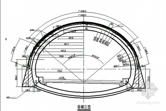 隧道套拱计算资料下载-隧道大管棚套拱设计图