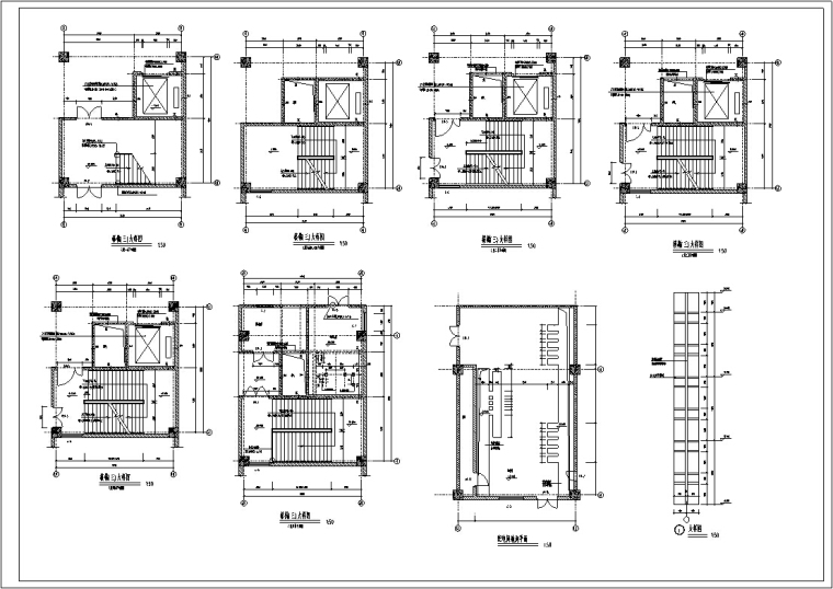 5套现代多层购物中心商业建筑设计施工图CAD-多层大型商场建筑设计2