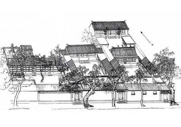 手绘30个老北京四合院-浙江民居的设计和京城民居之原貌