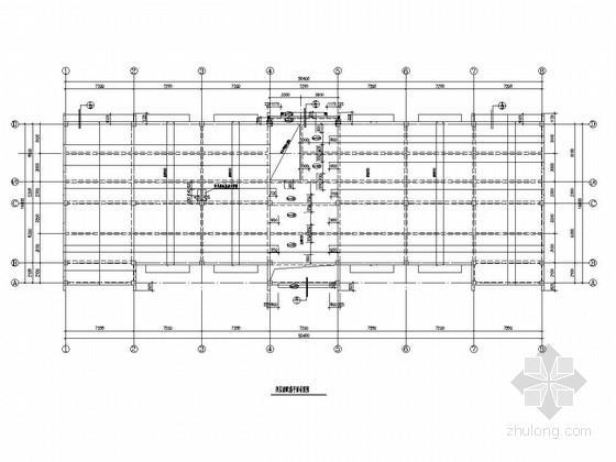 [江苏]四层框架结构生产辅助楼结构图-四层板配筋平面布置图 