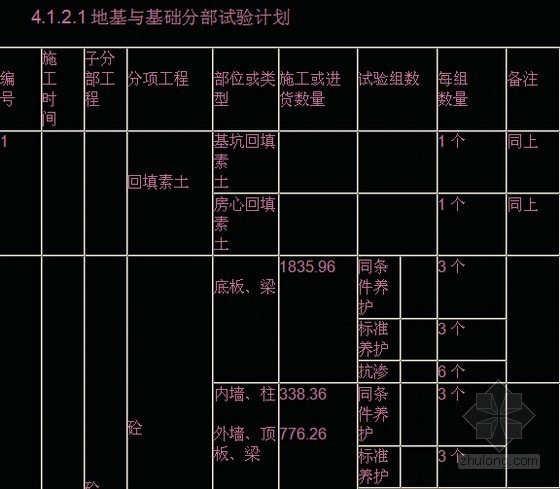 [山东]高层公寓项目全过程管理手册(施工方法 施工组织设计)-地基与基础分部试验计划 