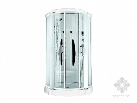玻璃3d模型下载资料下载-时尚玻璃浴室3D模型下载