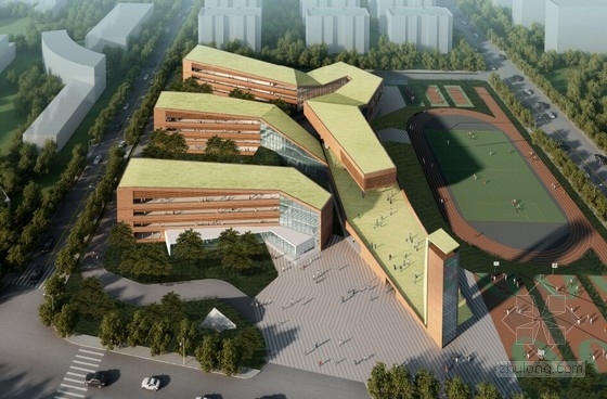 上海小学建筑资料下载-[上海]微缩立体化花园小学建筑设计方案文本