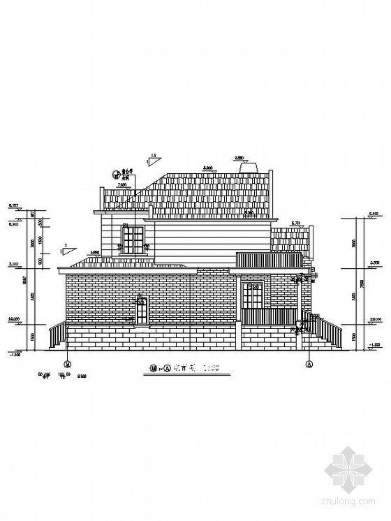 [新农村]3层双拼新农村别墅施工图（带效果图）-3层双拼新农村别墅立面图