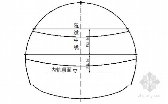 [湖北]隧道监控量测实施计划书(44页)-隧道三台阶法开挖周边收敛及拱顶下沉量测断面布置图 