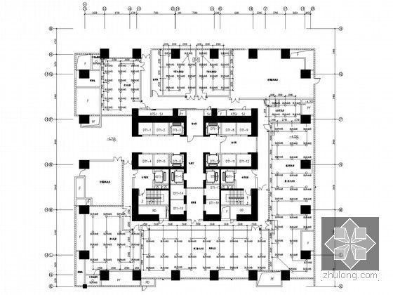 [深圳]68层超高层大厦及其附楼给排水全套图纸（大空间智能灭火 超细干粉灭火）-地下一层超细干粉灭火系统布置图