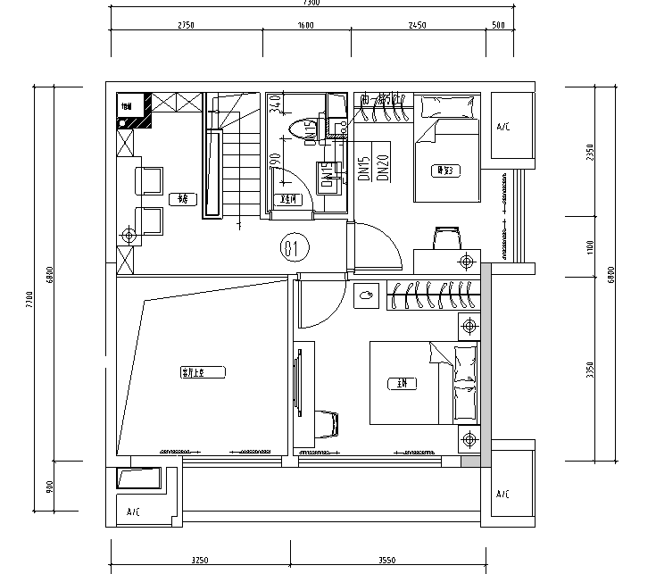 钟楼小区建筑给排水施工图资料下载-某小区三单元给排水施工图