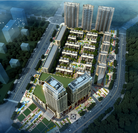 吉安酒店式公寓资料下载-[江西]省吉安市凯旋国际设计方案