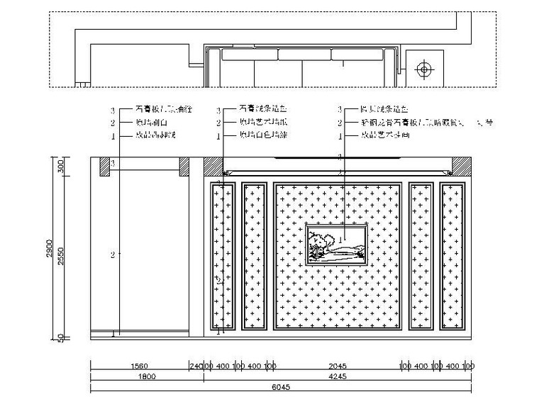 [湖南]简约欧式温馨三居室样板房设计施工图（含效果图）-[湖南]简约欧式温馨三居室样板房设计立面图