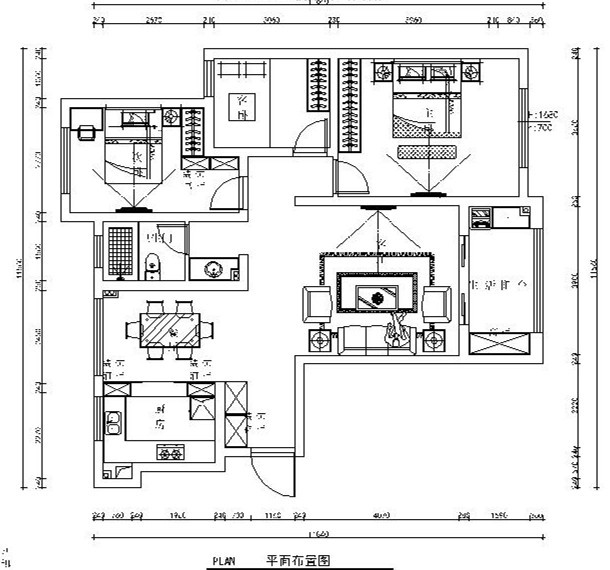 现代简约家具图资料下载-[扬州]现代简约三居室设计施工图