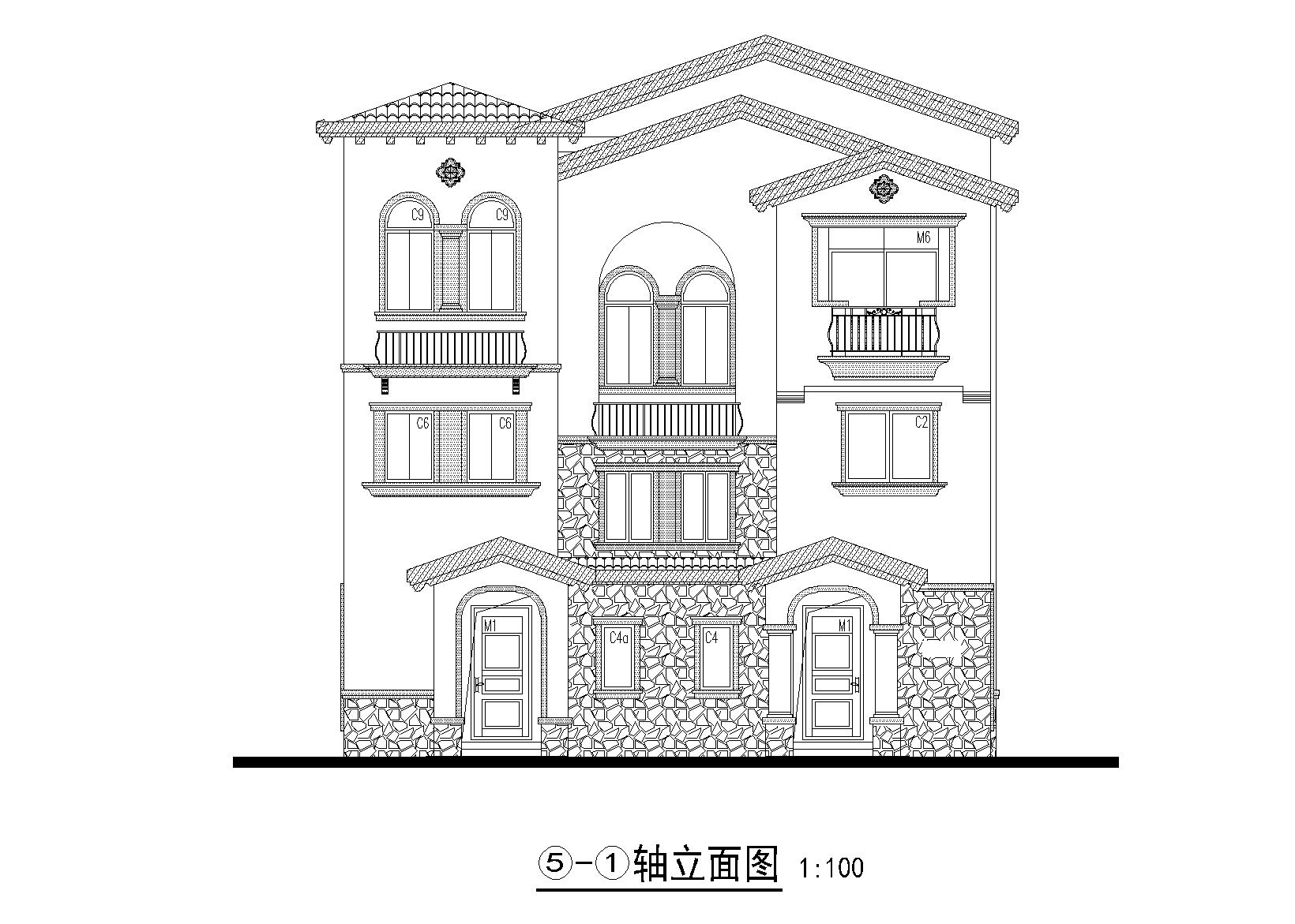 3層框架結構別墅建築結構施工圖2013