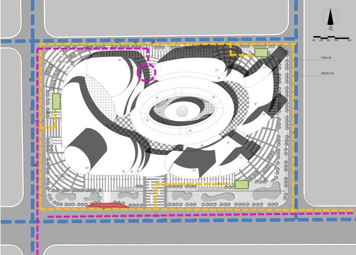 [江苏]超高层现代风格综合性商业综合体建筑设计方案文本-超高层现代风格综合性商业综合体建筑分析图