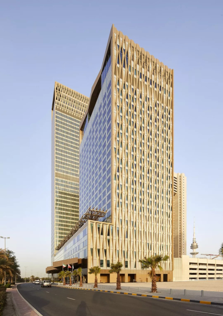 四季酒店酒店资料下载-Gensler 新作‘科威特四季酒店’，阿拉伯传统格窗细节展现高端品