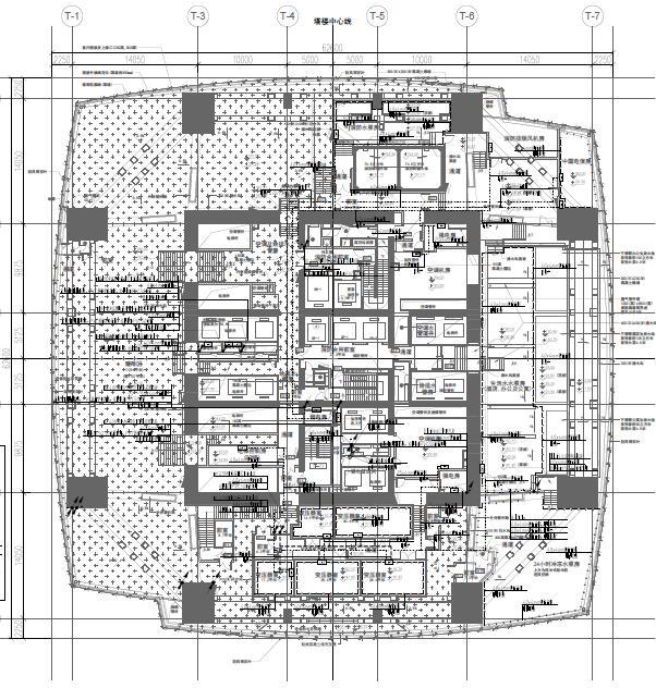 [广州地标]广州东塔大厦（地库、裙楼、办公楼）电气图纸-设备层接地平面图