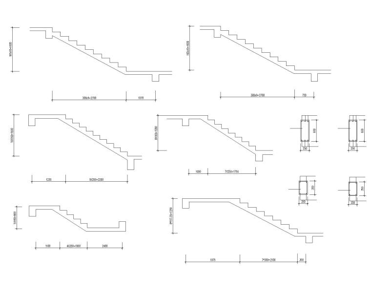 12套室内楼梯装修节点详图-多种楼梯大样图3