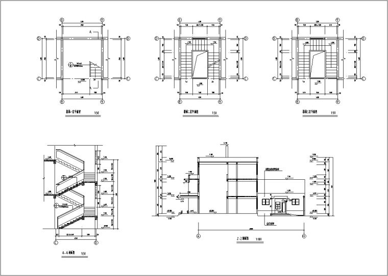现代多层会所建筑设计方案施工图CAD-6