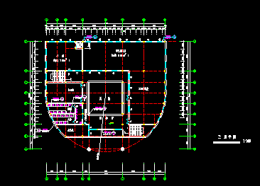 四层现代风格城建图书馆设计施工图