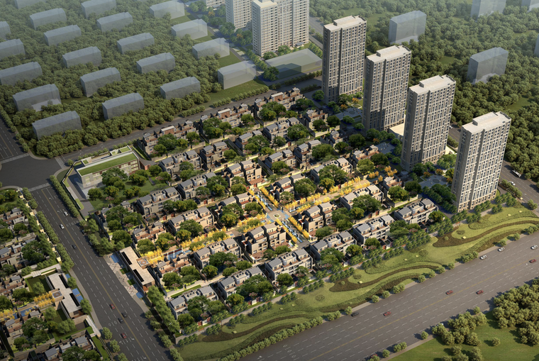 中式居住区建筑资料下载-[河南]郑州美景东望新中式居住区建筑设计方案文本