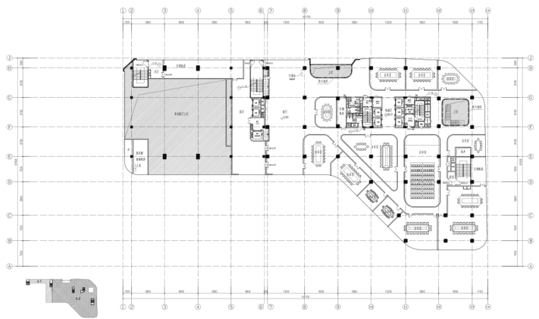 [上海]吉富大楼高层商务办公楼总体文本-四层平面图