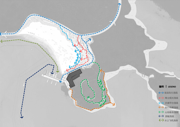 [江苏]象山半边山景区半岛渔湾景观概念方案设计（玉主题，轻奢雅致）-[江苏]象山半边山景区半岛渔湾景观概念方案设计-C交通流线分析